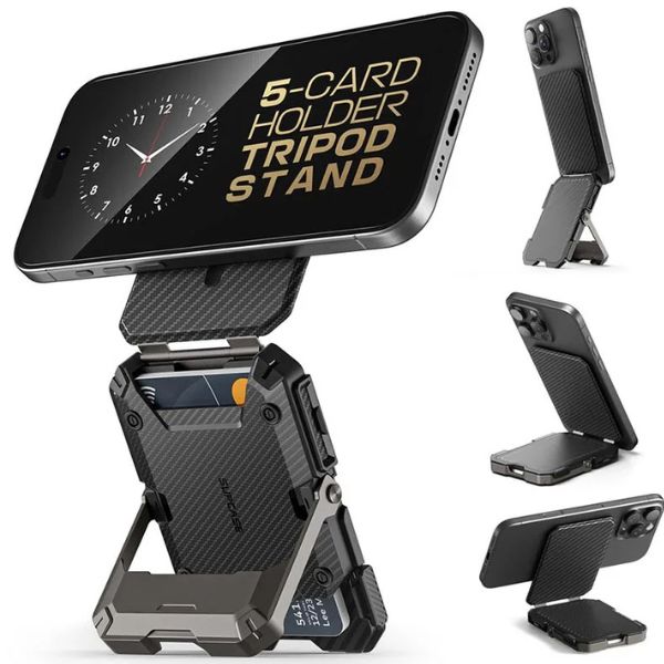 SUPCASE MagSafe: Cartera Magnética con Trípode para iPhone | Seguridad y Versatilidad 5 en 1