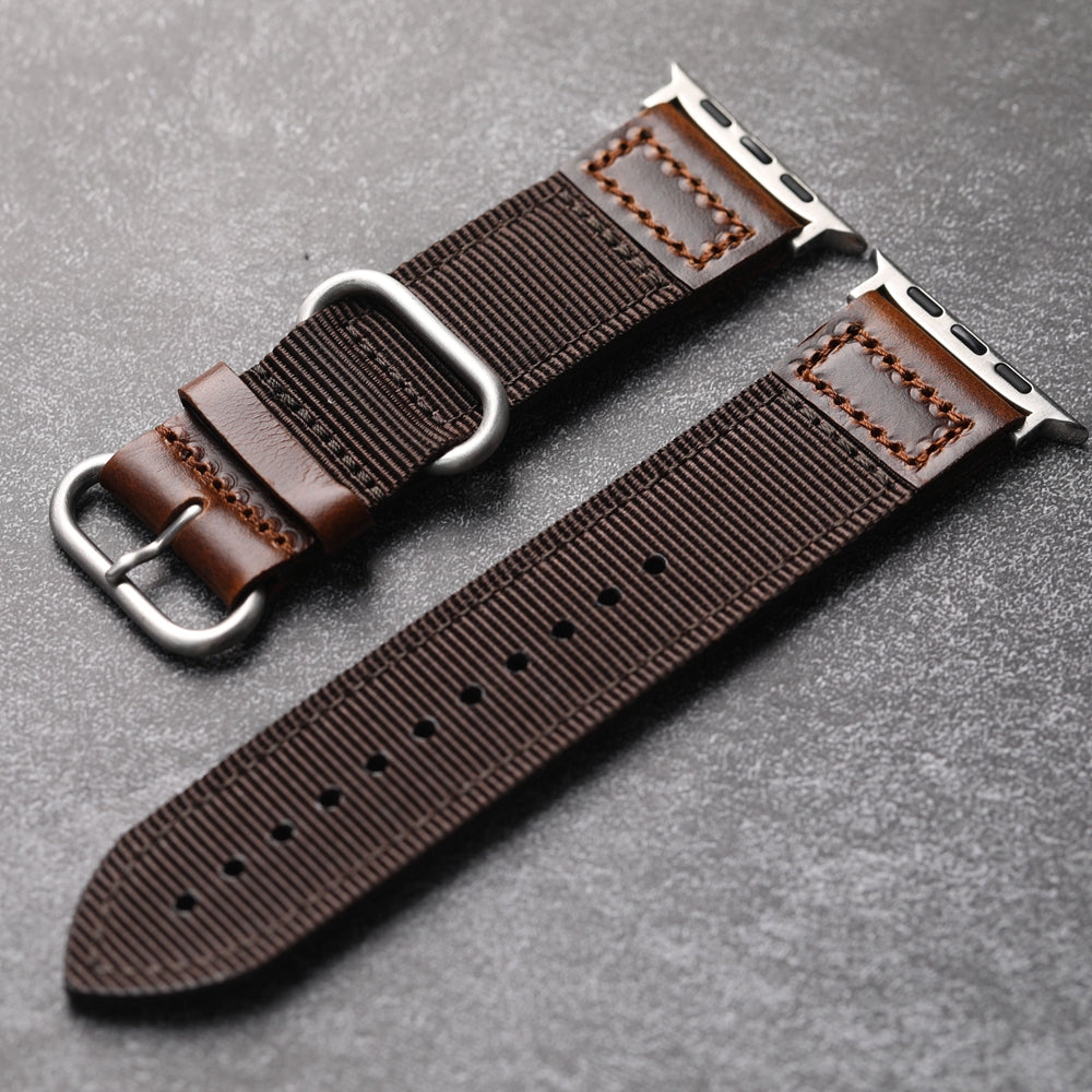 Handmade Nylon Leather Band: Estilo Artesanal y Durabilidad para Apple Watch