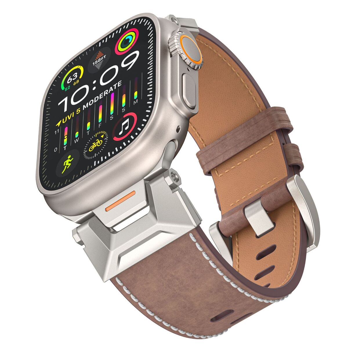 【新作】Apple Watch バンド ニュエクスプローラー フルオロラバー/レザー バンド 耐久性と上質感を両立 素材: フルオロラバー/レザー 対応サイズ 38mm〜44mm ユニセックス【ギフト】