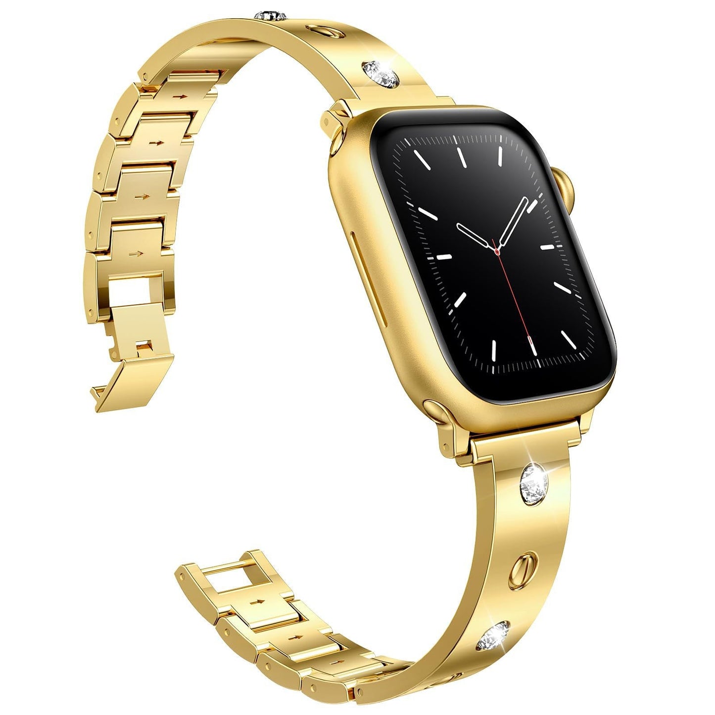 Diamond-studded Metal Buckle Bracelet: Lujo y Brillo para Tu Apple Watch