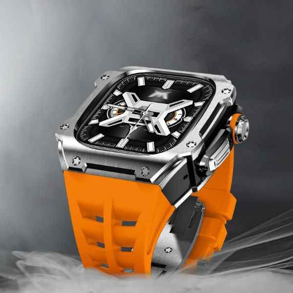 RM7015 Silver Vanguard Series: Carcasa de Acero Inoxidable para Apple Watch Ultra