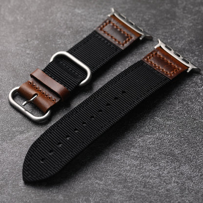 Handmade Nylon Leather Band: Estilo Artesanal y Durabilidad para Apple Watch