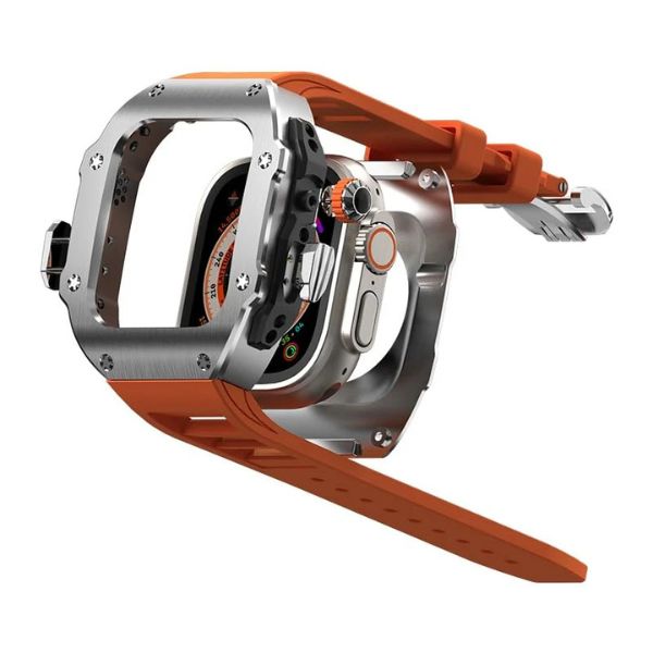 RM Vanguard Series: Carcasa de Acero Inoxidable y Correa Fluororubber para Apple Watch Ultra