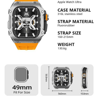 RM7015 Silver Vanguard Series: Carcasa de Acero Inoxidable para Apple Watch Ultra