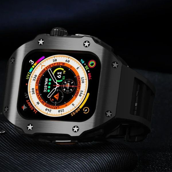 RM Vanguard Series: Carcasa de Acero Inoxidable y Correa Fluororubber para Apple Watch Ultra