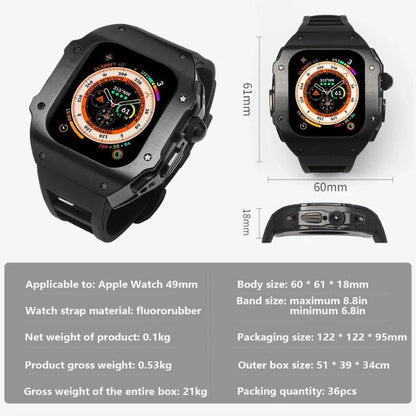 RM Vanguard Series: Carcasa de Acero Inoxidable y Correa Fluororubber para Apple Watch Ultra