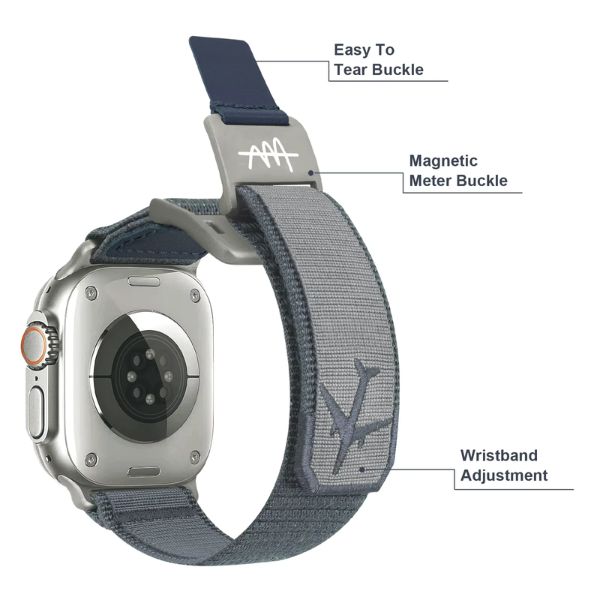 Wild Trail Mag Buckle Nylon Band: Aventura y Estilo Robusto para Apple Watch