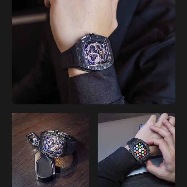 RM808 Carbon Fiber Retrofit Kit: Protección Híbrida y Estilo para Apple Watch Ultra