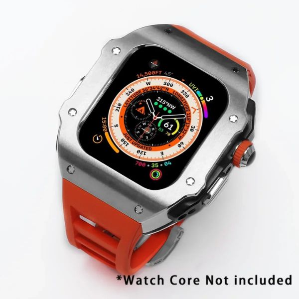 RM Vanguard Series: Carcasa de Acero Inoxidable y Correa Fluororubber para Apple Watch Ultra