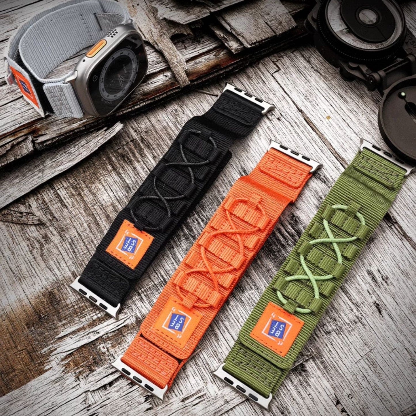 Outdoor Tactical Nylon Strap: Resistencia y Confort para tu Apple Watch de Aventura