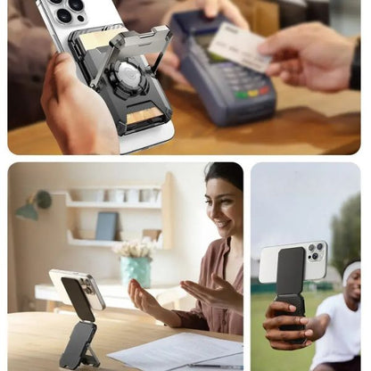 SUPCASE MagWallet Pro: Cartera Magnética con Soporte AirTag y Trípode | 5 Tarjetas y Protección RFID