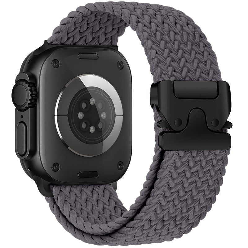 Pulseira de Nylon Trançado com Fivela Paraquedas para Apple Watch