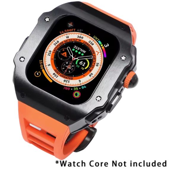RM Vanguard Series: Carcasa de Acero Inoxidable y Correa Fluororubber para Apple Watch Ultra