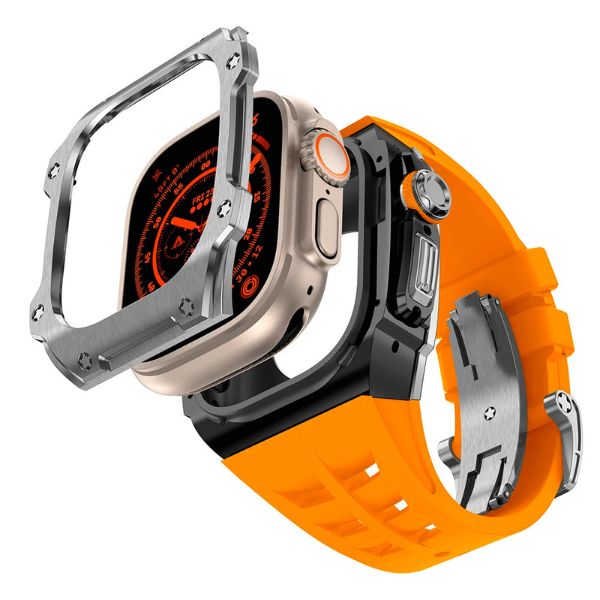 RM7015 Silver Vanguard Series: Carcasa de Acero Inoxidable para Apple Watch Ultra