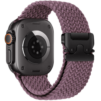 Pulseira de Nylon Trançado com Fivela Paraquedas para Apple Watch