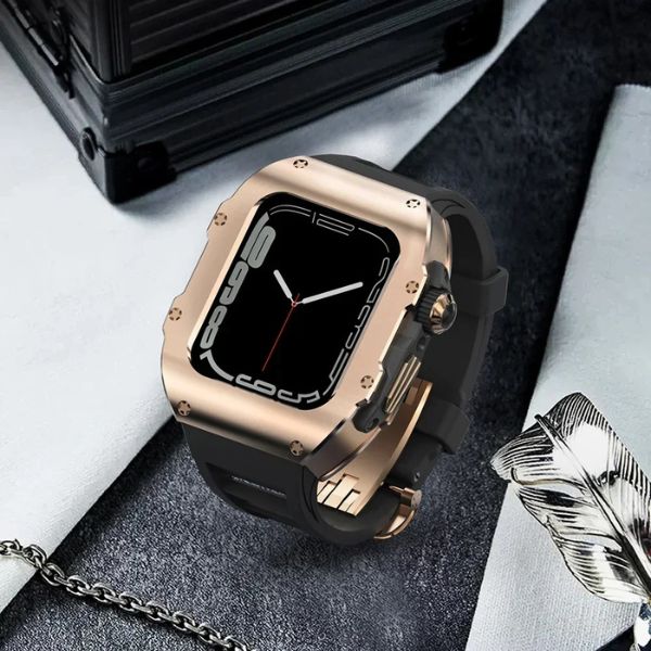 RM Vanguard Series: Carcasa de Acero Inoxidable y Correa Fluororubber para Apple Watch Ultra