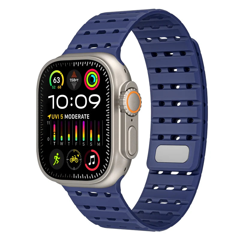 AW Silicone Band Pro: Pulsera Dual Magnética y de Hebilla para Apple Watch | Confort y Seguridad Extrema