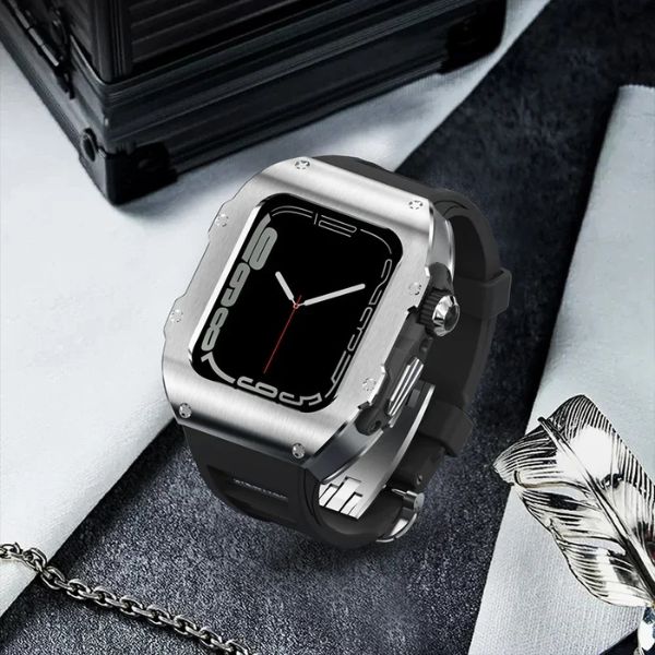 RM Vanguard Series: Carcasa de Acero Inoxidable y Correa Fluororubber para Apple Watch Ultra