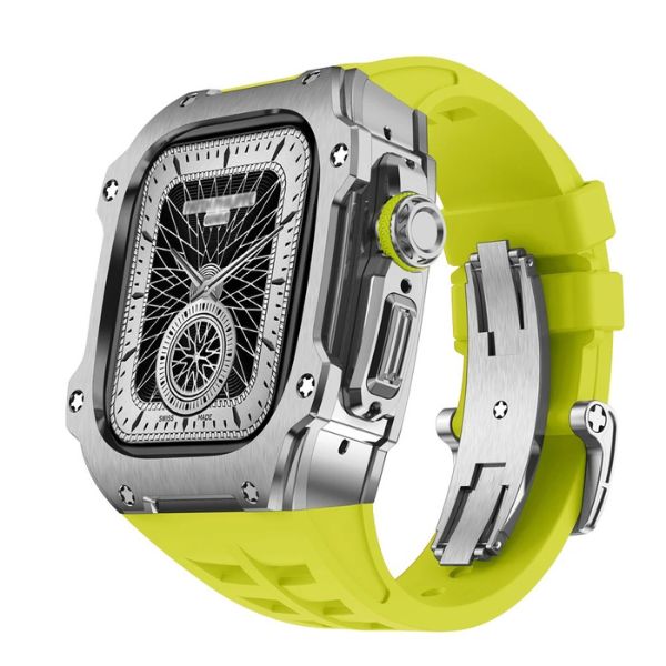 RM7015 Silver Vanguard Series: Carcasa de Acero Inoxidable para Apple Watch Ultra