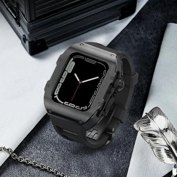 RM Vanguard Series: Carcasa de Acero Inoxidable y Correa Fluororubber para Apple Watch Ultra