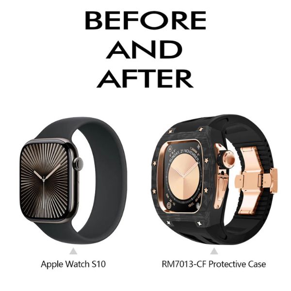RM7013 Carbon Fiber Retrofit Kit: Estilo Vanguardista para Apple Watch S10