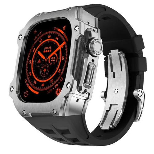 RM7015 Silver Vanguard Series: Carcasa de Acero Inoxidable para Apple Watch Ultra