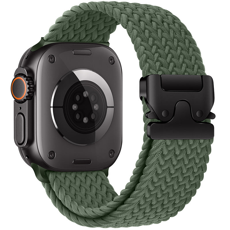 Pulseira de Nylon Trançado com Fivela Paraquedas para Apple Watch