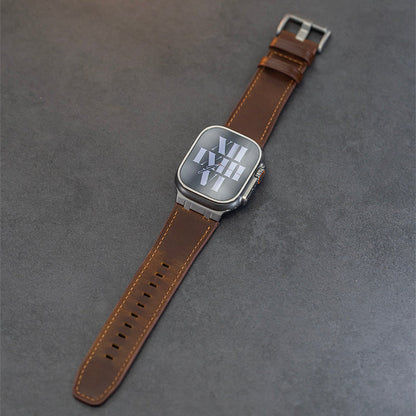 AP Leather Band: Lujo y Resistencia en Cuero Italiano para Apple Watch
