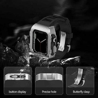 RM Vanguard Series: Carcasa de Acero Inoxidable y Correa Fluororubber para Apple Watch Ultra