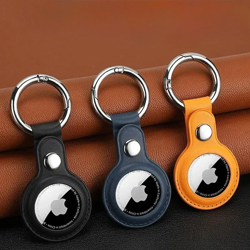 Funda Protectora AirTag de Cuero PU con Llavero: Seguridad y Estilo para Tu Rastreador