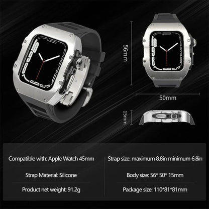 RM Vanguard Series: Carcasa de Acero Inoxidable y Correa Fluororubber para Apple Watch Ultra