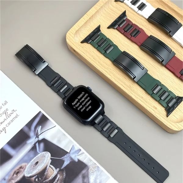 T-Type Band para Apple Watch: Innovación y Lujo en Acero Inoxidable y Silicona