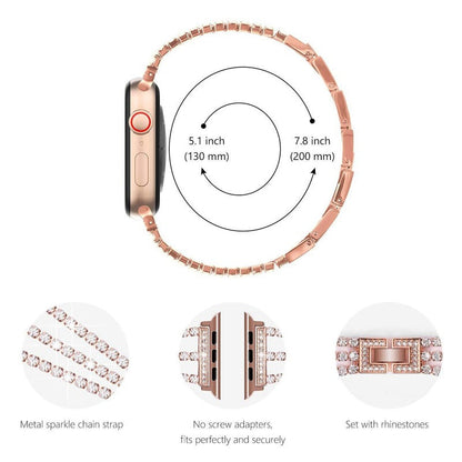 Bling Diamond Link Bracelet: Lujo Brillante para tu Apple Watch