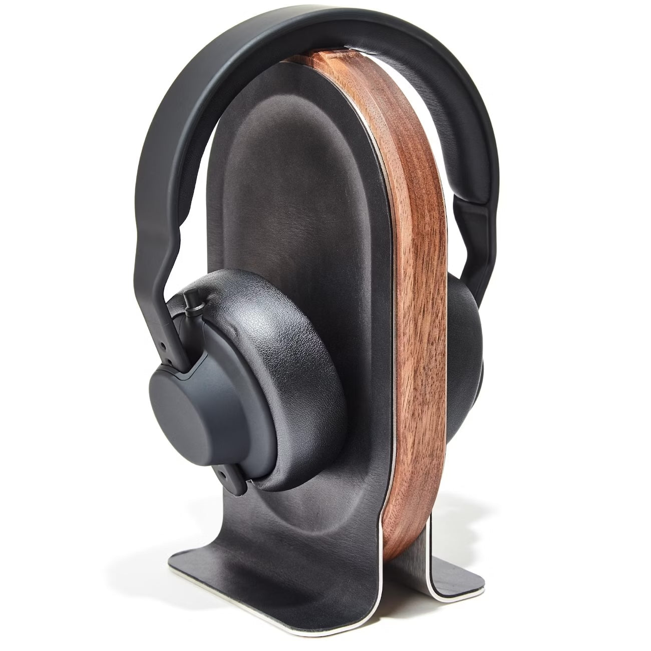 TuneBase: Soporte Premium de Madera y Cuero para Auriculares | Estilo y Protección