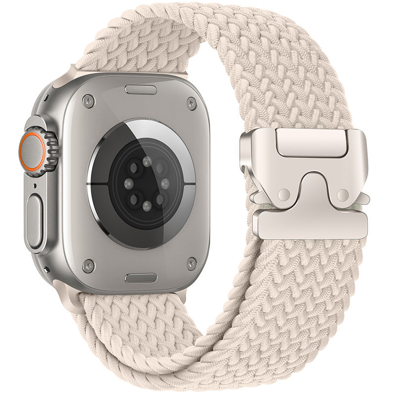 Pulseira de Nylon Trançado com Fivela Paraquedas para Apple Watch