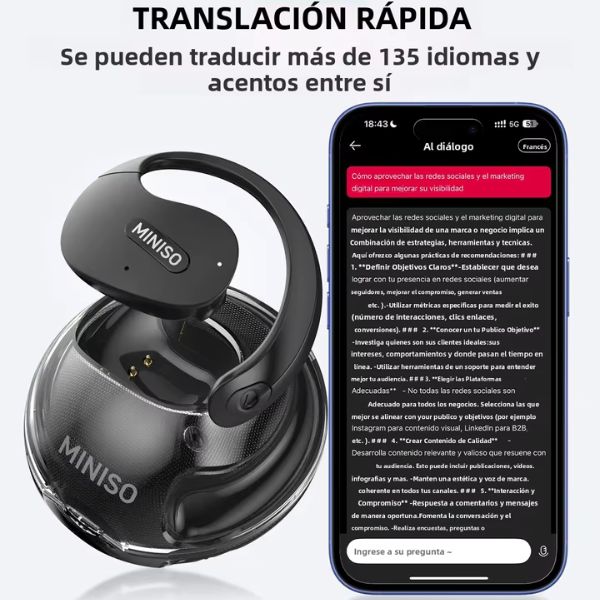 MINISO X15 PRO – Auriculares Bluetooth con Cancelación de Ruido y Diseño Colgante