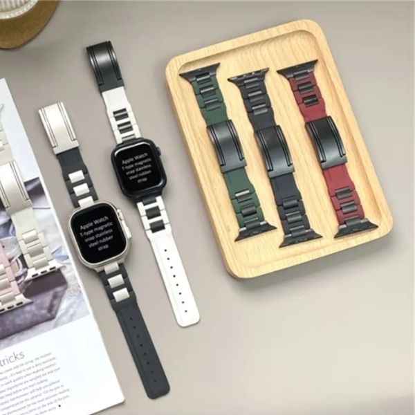 T-Type Band para Apple Watch: Innovación y Lujo en Acero Inoxidable y Silicona