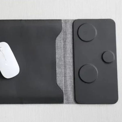 PowerPad Pro 3-en-1: Funda para Portátil y Cargador Inalámbrico Magnético | Oficina Portátil Completa