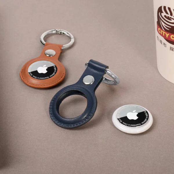 Funda Protectora AirTag de Cuero PU con Llavero: Seguridad y Estilo para Tu Rastreador