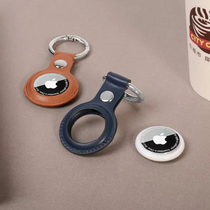 Funda Protectora AirTag de Cuero PU con Llavero: Seguridad y Estilo para Tu Rastreador