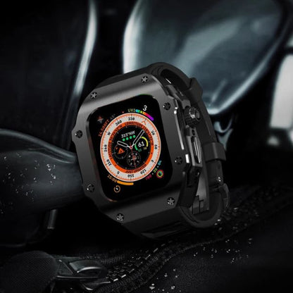 RM Vanguard Series: Carcasa de Acero Inoxidable y Correa Fluororubber para Apple Watch Ultra