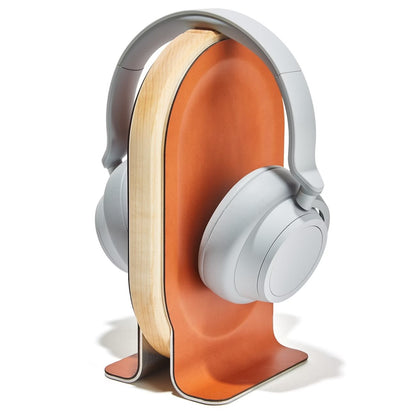 TuneBase: Soporte Premium de Madera y Cuero para Auriculares | Estilo y Protección