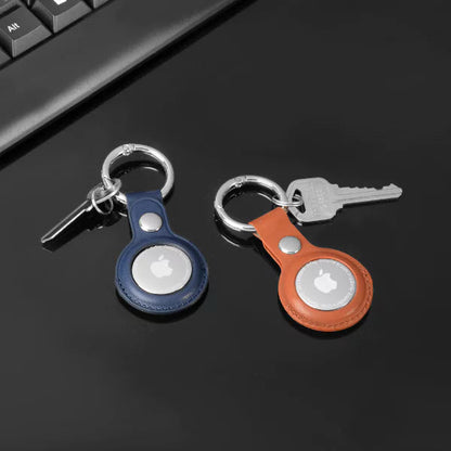 Funda Protectora AirTag de Cuero PU con Llavero: Seguridad y Estilo para Tu Rastreador
