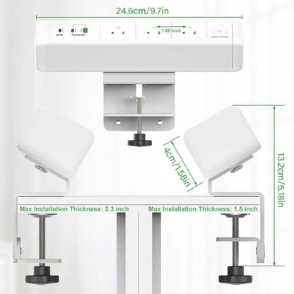 PowerClamp™ USB-C PD 65W: Toma de Corriente Múltiple para Escritorio