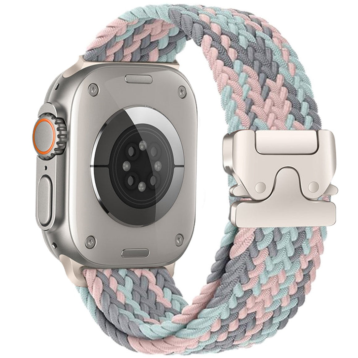 Pulseira de Nylon Trançado com Fivela Paraquedas para Apple Watch