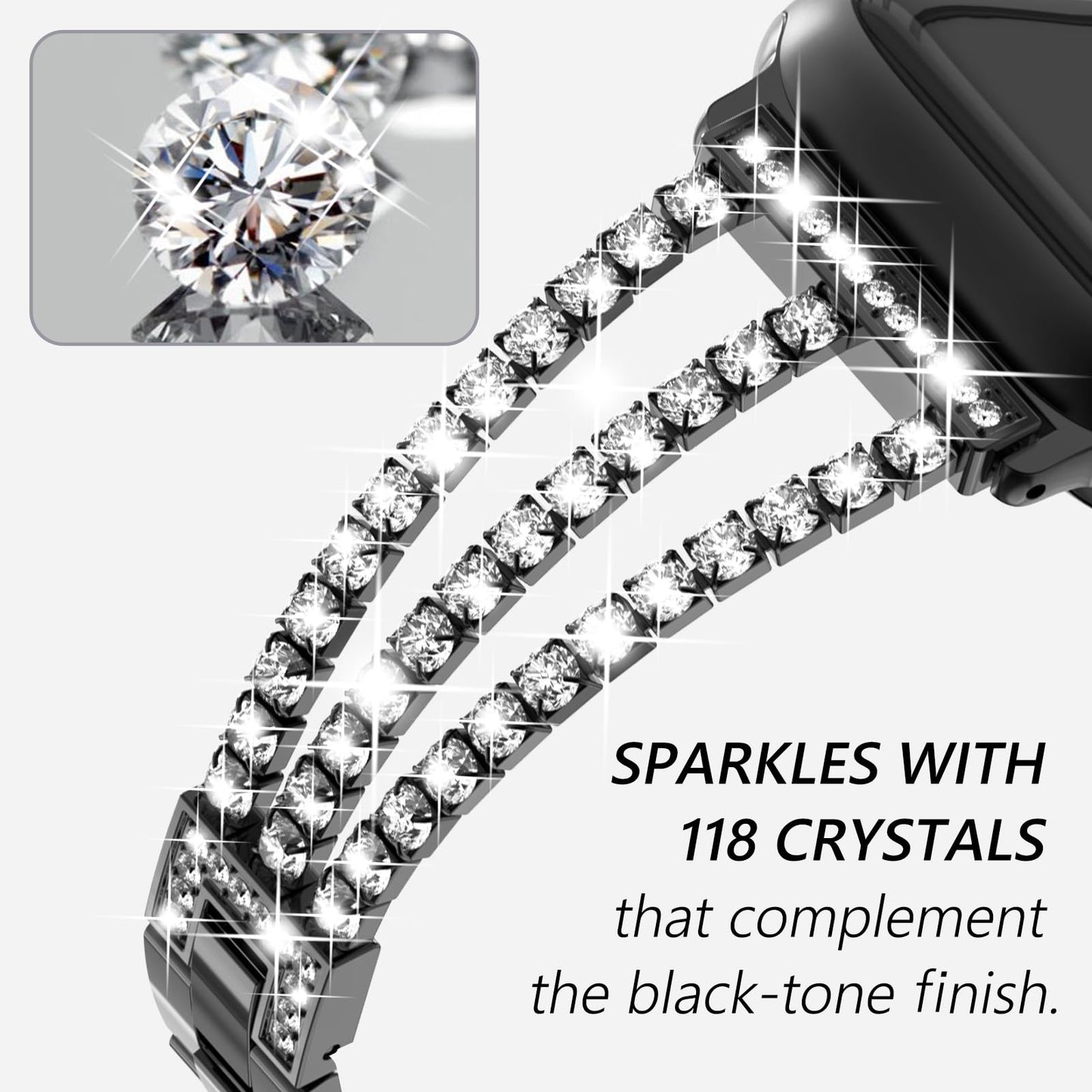 Bling Diamond Link Bracelet: Lujo Brillante para tu Apple Watch