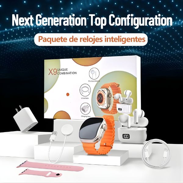 Kit Smartwatch X9 + Auriculares Pro — más barato que el 🍏