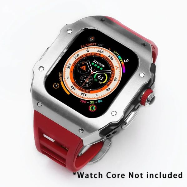 RM Vanguard Series: Carcasa de Acero Inoxidable y Correa Fluororubber para Apple Watch Ultra
