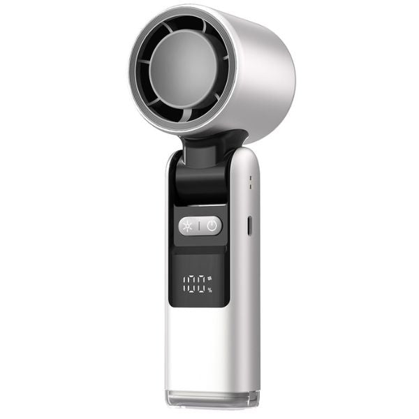 Ventilador Portátil Turbo Bladeless con Sensación de Hielo | Frío Extremo y Soporte 3-en-1