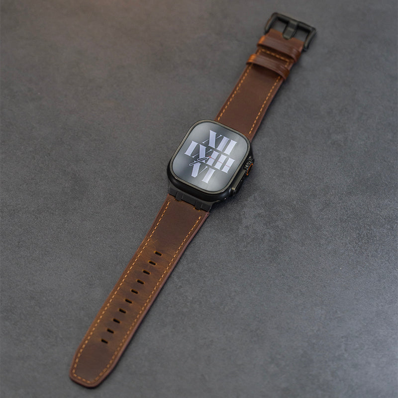 AP Leather Band: Lujo y Resistencia en Cuero Italiano para Apple Watch